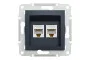 Розетка компьютерная RJ45 UTP категория 5Е двойная Asfora Антрацит (EPH4400171)