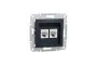 Розетка компьютерная RJ45 UTP категория 5Е двойная Asfora Антрацит (EPH4400171)