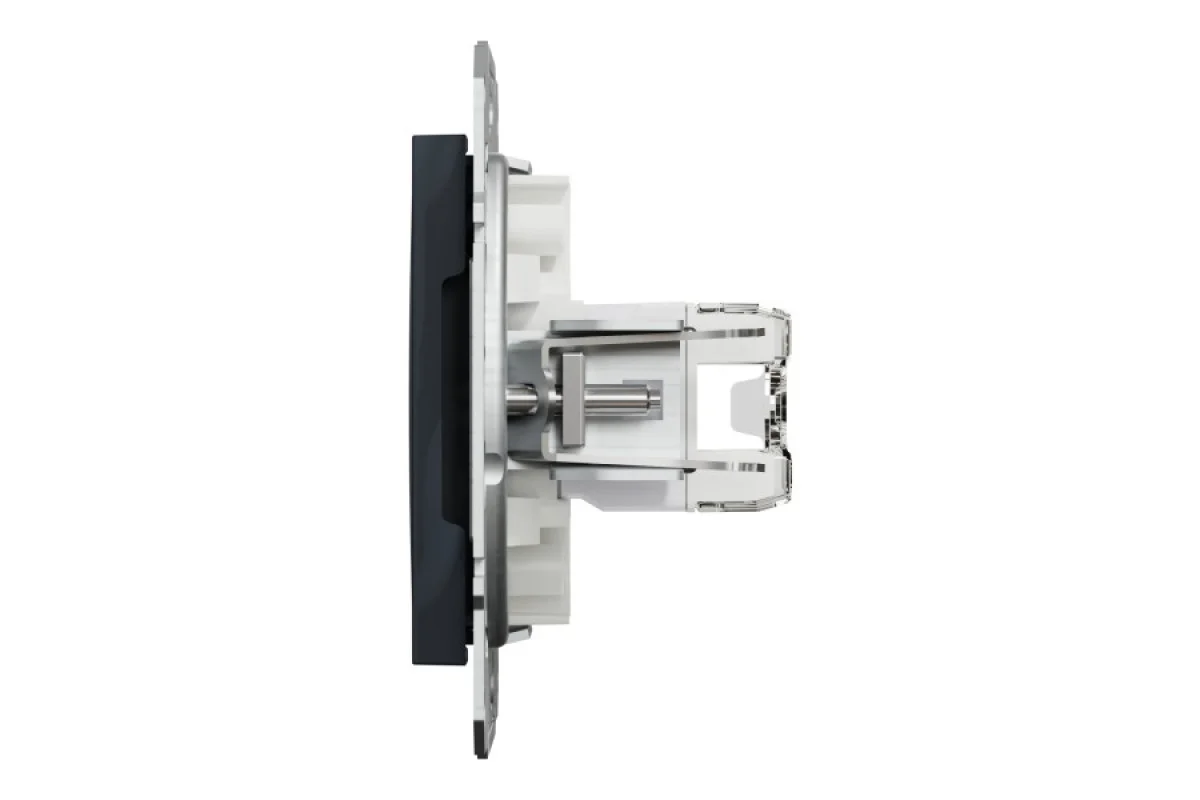 Розетка компьютерная RJ45 UTP категория 5Е двойная Asfora Антрацит (EPH4400171)