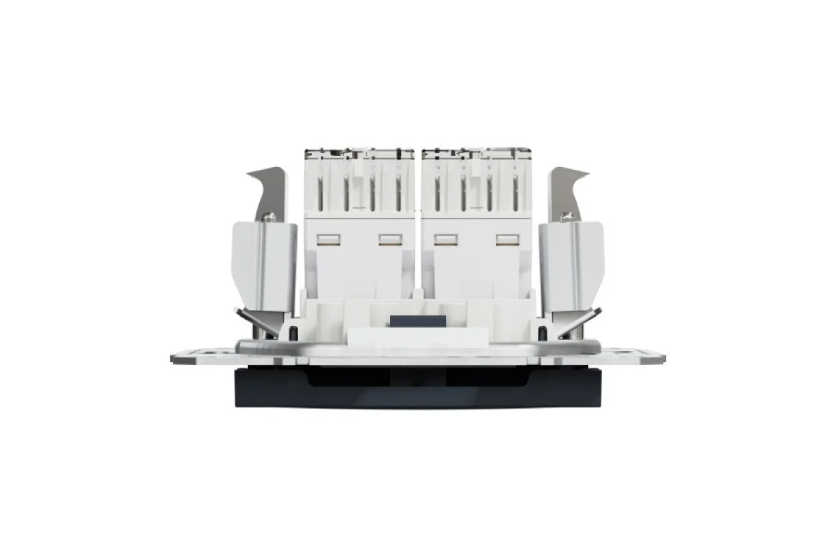 Розетка компьютерная RJ45 UTP категория 5Е двойная Asfora Антрацит (EPH4400171)