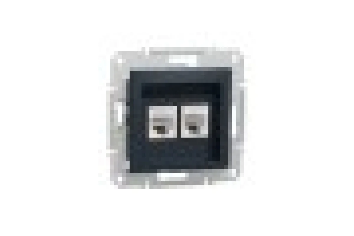 Розетка компьютерная RJ45 UTP категория 5Е двойная Asfora Антрацит (EPH4400171)
