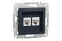 Розетка компьютерная RJ45 UTP категория 5Е двойная Asfora Антрацит (EPH4400171)