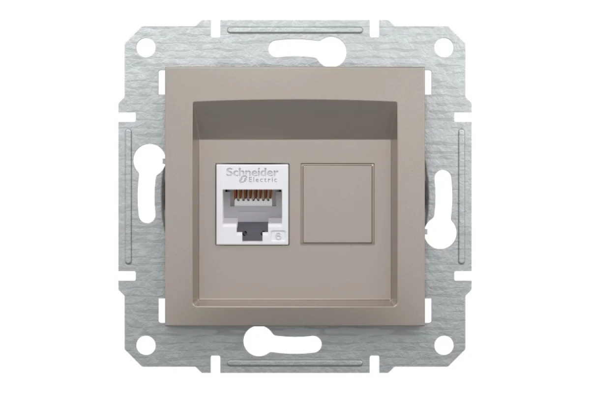 Розетка компьютерная RJ45 UTP категория 6 Asfora Бронза (EPH4700169)