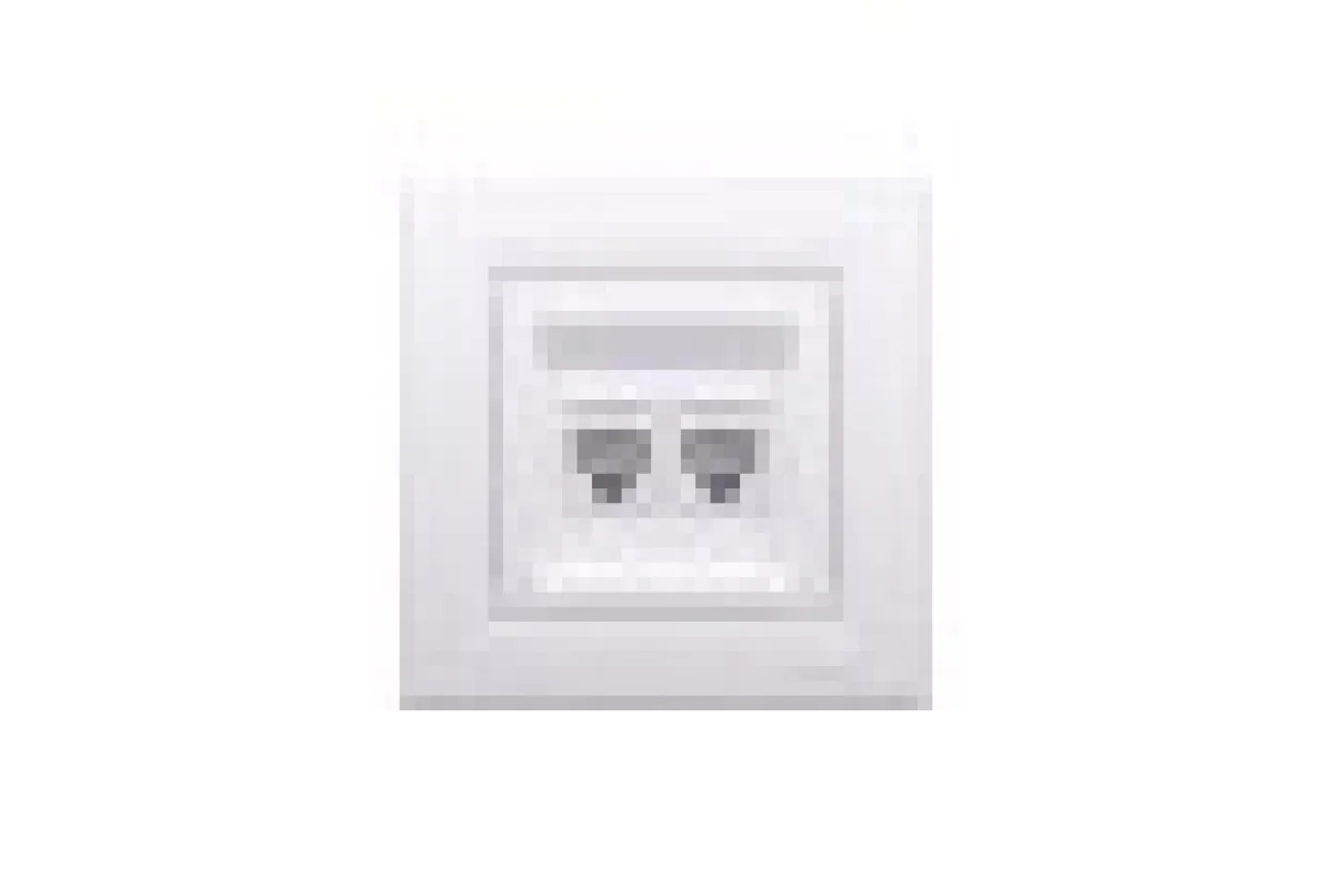 Розетка комп'ютерна RJ45 UTP категорія 6 подвійна Біла Asfora (EPH4800121)