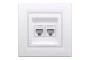 Розетка комп'ютерна RJ45 UTP категорія 6 подвійна Біла Asfora (EPH4800121)