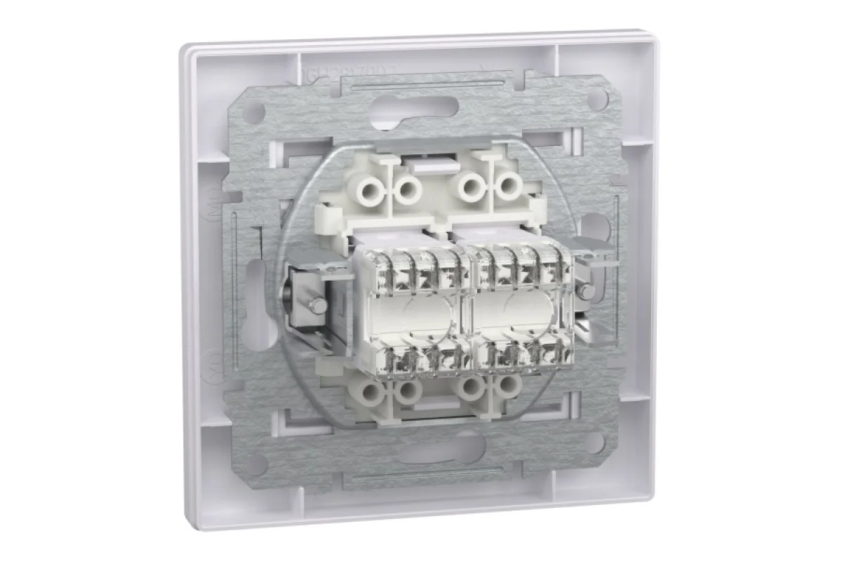 Розетка комп'ютерна RJ45 UTP категорія 6 подвійна Біла Asfora (EPH4800121)