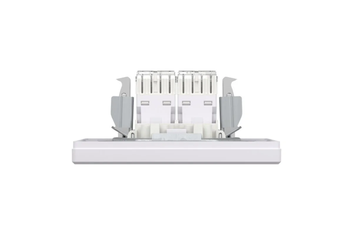 Розетка комп'ютерна RJ45 UTP категорія 6 подвійна Біла Asfora (EPH4800121)