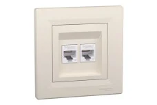 Розетка комп'ютерна RJ45 UTP категорія 6  подвійна Крем Asfora (EPH4800123)
