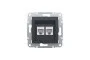 Розетка комп'ютерна RJ45 UTP категорія 6 подвійна Asfora Антрацит (EPH4800171)