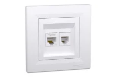 Розетка комп'ютерна RJ45 категорія  5Е І ТЕЛЕФОННА Розетка RJ12 Біла Asfora (EPH4900121)