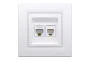 Розетка компьютерная RJ45 категория 5Е И ТЕЛЕФОННАЯ Розетка RJ12 Белая Asfora (EPH4900121)