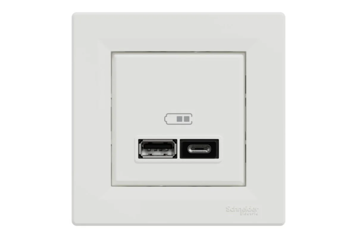 Двойная USB зарядка 2.4 A Asfora белая (EPH2700321)
