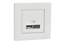 Двойная USB зарядка 2.4 A Asfora белая (EPH2700321)