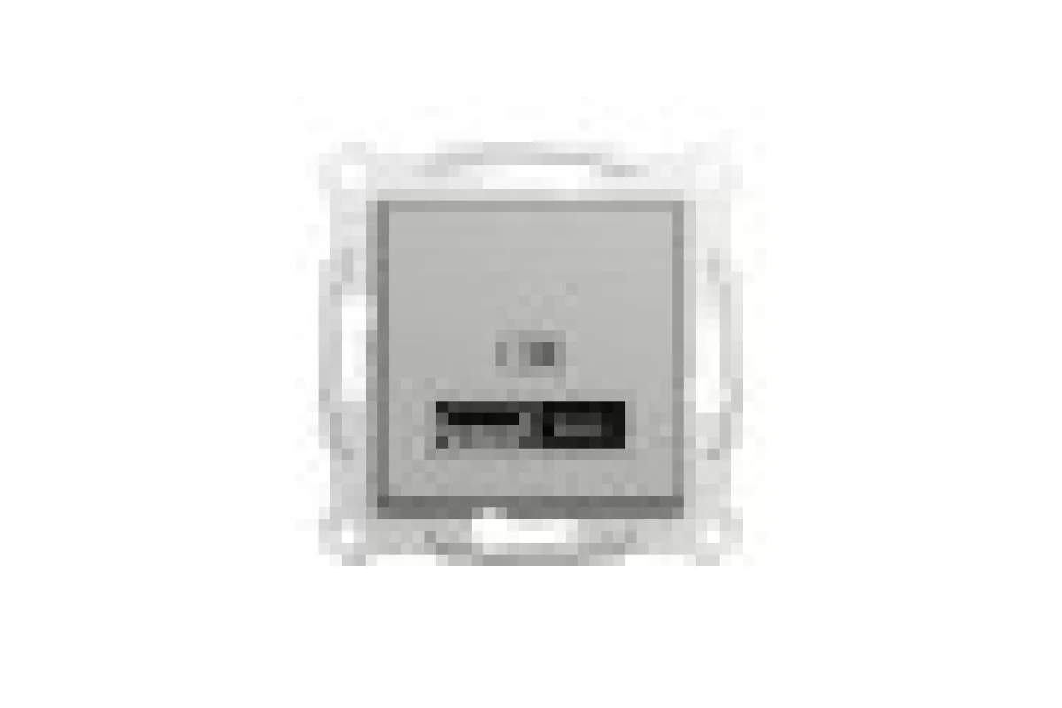 Подвійна USB зарядка 2.4 A Asfora алюминий (EPH2700361)