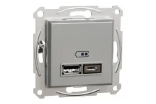 Двойная USB зарядка 2.4 A Asfora алюминий (EPH2700361)