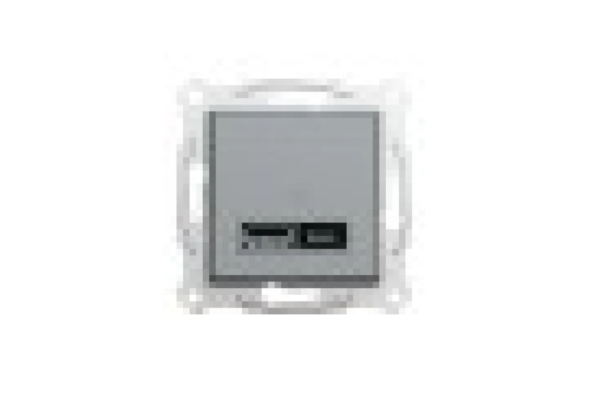 Двойная USB зарядка 2.4 A Asfora сталь (EPH2700362)