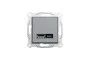 Двойная USB зарядка 2.4 A Asfora сталь (EPH2700362)