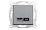 Двойная USB зарядка 2.4 A Asfora сталь (EPH2700362)