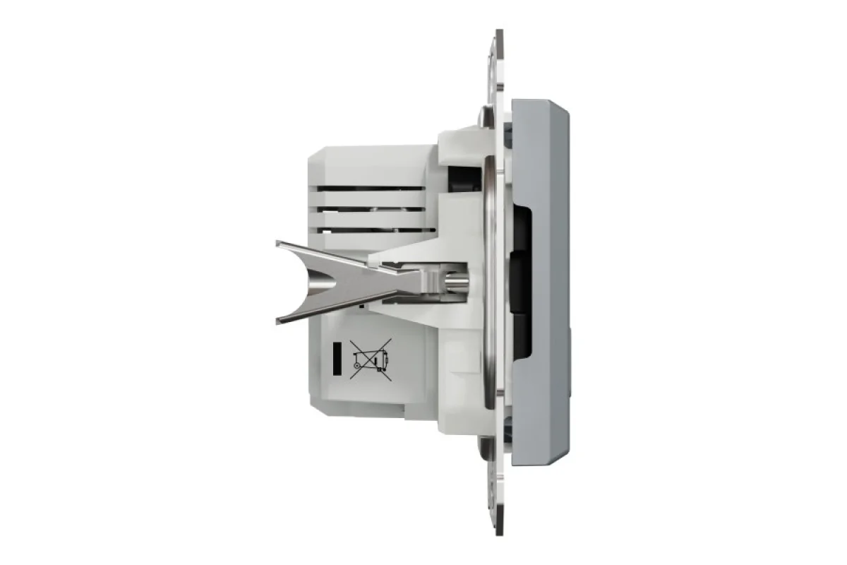 Двойная USB зарядка 2.4 A Asfora сталь (EPH2700362)