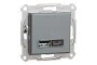 Двойная USB зарядка 2.4 A Asfora сталь (EPH2700362)