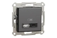 USB розетка А+С, 3 А, 45 Вт, антрацит (EPH2700471)
