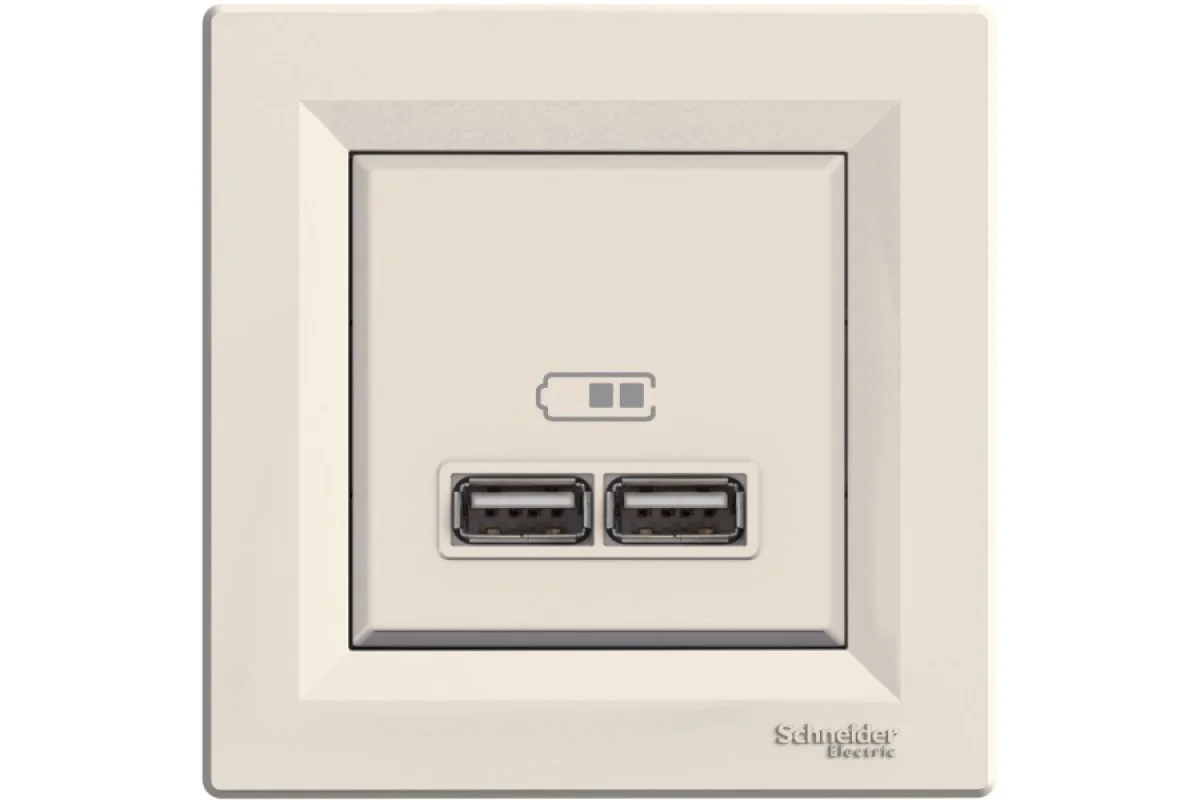 USB Розетка 2,1A Крем Asfora (EPH2700223)