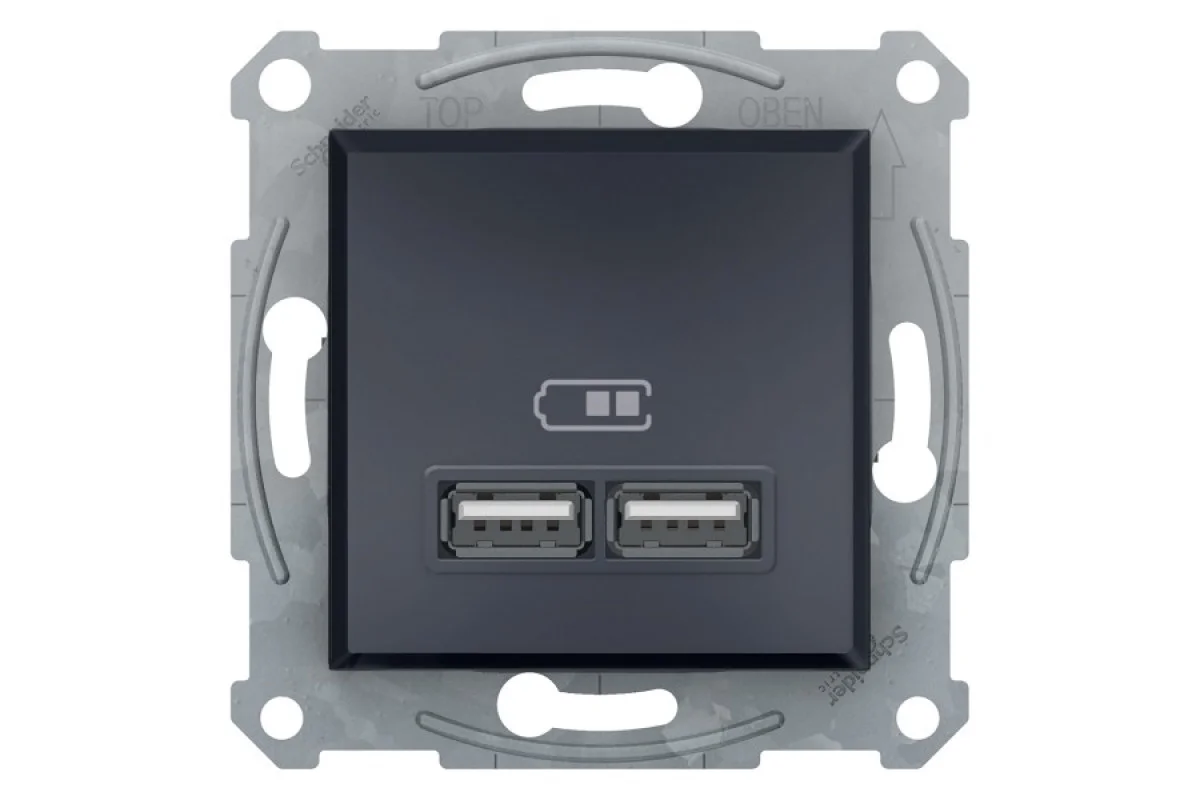 USB Розетка 2,1A Антрацит Asfora (EPH2700271)