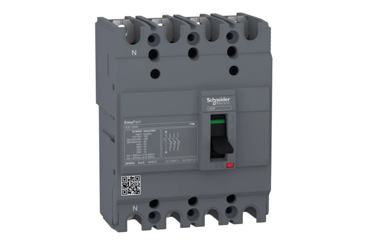 Автоматичний вимикач в литому корпусі EasyPact EZC100H 4P 30кА 30А (EZC100H4030)