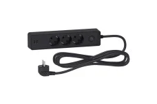 Удлинитель на 3 розетки с заземлением +2*USB черн. 3 м (ST943U3B)