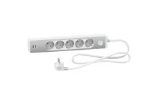 Удлинитель на 5 розеток с заз+2*USB алюм/бел 1.5 м (ST945U1WA)