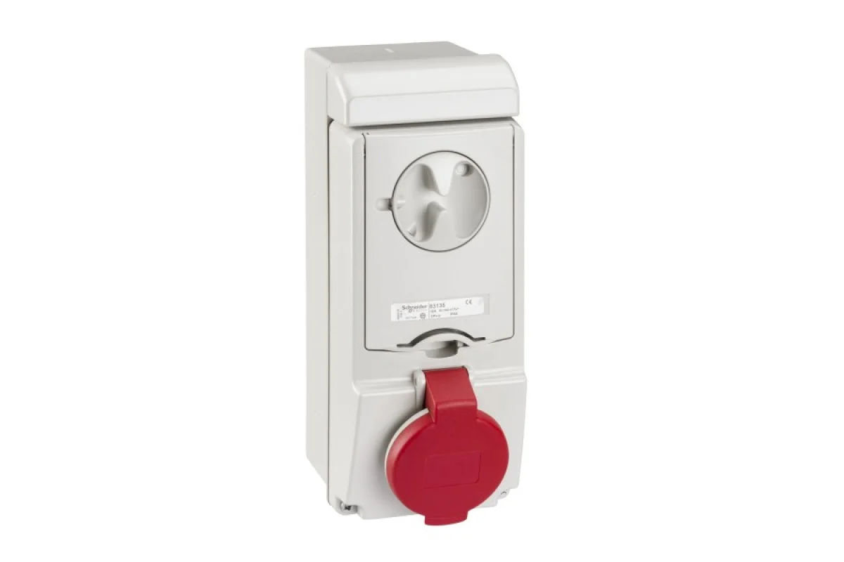 Розетка Unika з блоком - 16 A - 3P + E - 380...415 V AC - IP44 - wall (83135)