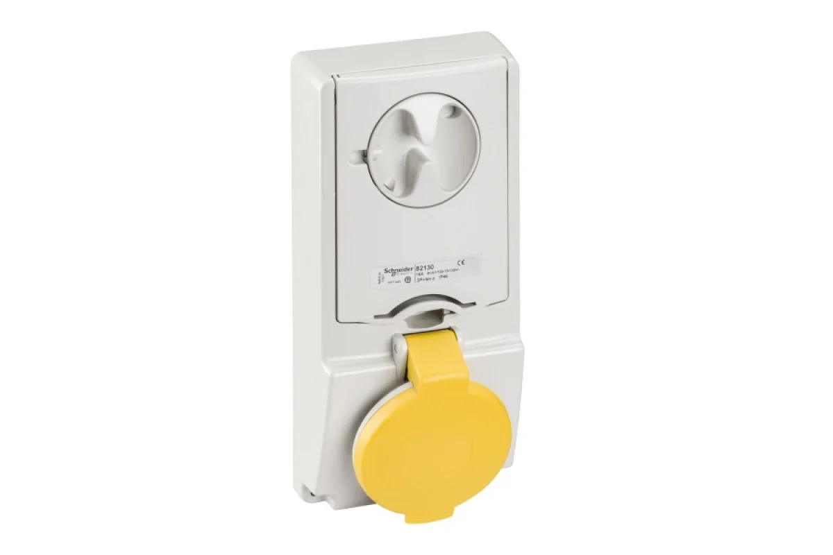 Розетка Unika с блоком - 16 A - 2P + E - 100...130 V AC - IP44 - panel (82128)