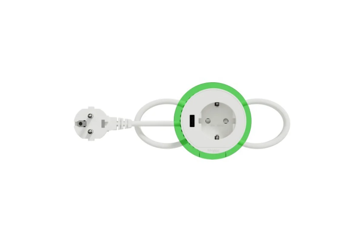 Настольный блок XS с розеткой DE и USB типа A, антрацит (INS44004)