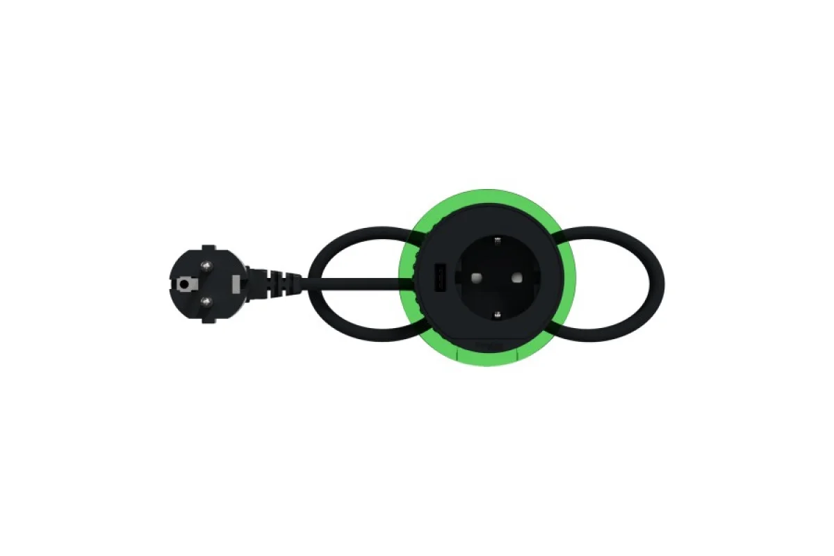 Настільний блок XS з розеткою DE та USB типу A, антрацит (INS44005)