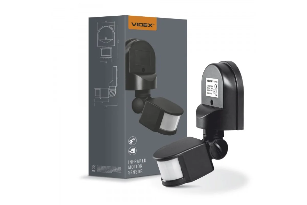 Датчик движения и освещенности VIDEX VL-SPW02B 220V 1200W инфракрасный (VL-SPW02B)