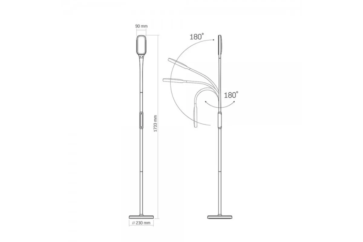 LED торшер чорний VIDEX TF07B 14W 3000-5500K (VL-TF07B)