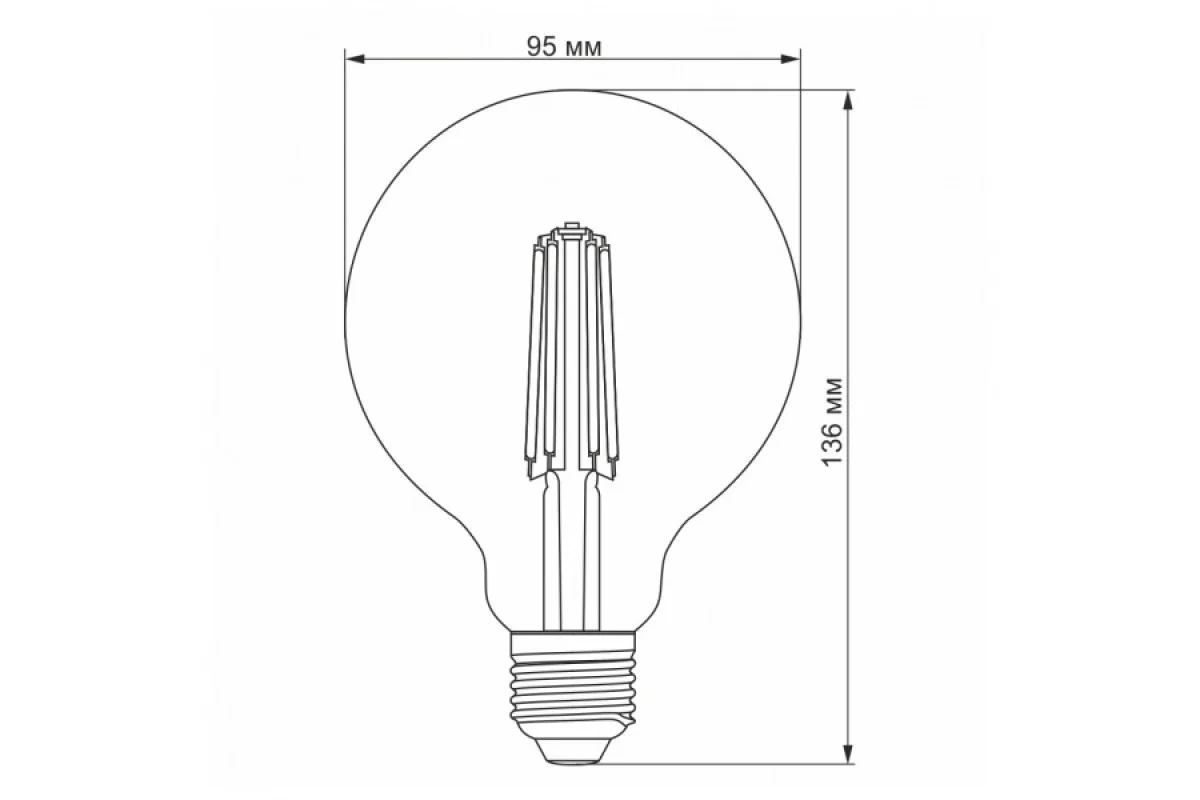 Светодиодная лампа VIDEX Filament G95FD 7W E27 4100K димерная (VL-G95FD-07274)